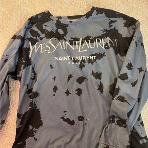 Saint Laurent Splatter Print Long Sleeve Tee
